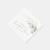 Serviette En Papier Feuilles de verdure argentée Élégant Shower de mar (Coin)