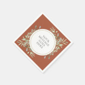 Serviette En Papier Feuilles de verdure d'eucalyptus en or terracotta (Coin)