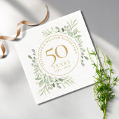 Serviette En Papier Feuilles de verdure dorées pour le 50e anniversair
