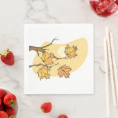 Serviette En Papier Feuilles d'érable d'automne avec Branches et couch (En situation)