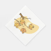 Serviette En Papier Feuilles d'érable d'automne avec Branches et couch (Coin)