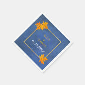 Serviette En Papier Feuilles d'érable orange sur des serviettes mariag (Coin)