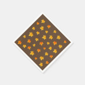Serviette En Papier Feuilles d'érable sur fond marron (Coin)