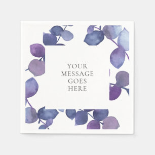 Serviette En Papier Feuilles d'eucalyptus bleu violet