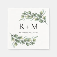 Feuilles d'olive à l'aquarelle. Mariage d'été ital