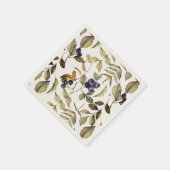 Serviette En Papier Feuilles d'or d'automne et baies bleues (Coin)