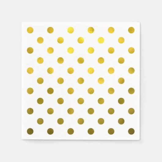 Serviette En Papier Feuilles d'or Faux métalliques Foil Grand Polka Po (Devant)