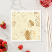 Serviette En Papier Feuilles d'or jaune (En situation)