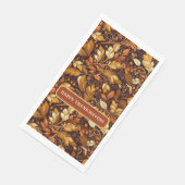 Serviette En Papier Feuilles dorées personnalisables (Coin)