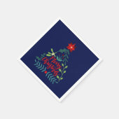 Serviette En Papier Feuilles du feuillage de Noël (Coin)