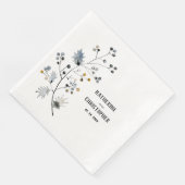 Serviette En Papier Feuilles et baies de poitrine bleues rousses rusti (Coin)