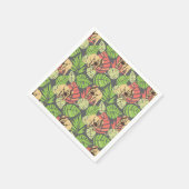 Serviette En Papier Feuilles Et Éléphants De La Jungle Exotique (Coin)