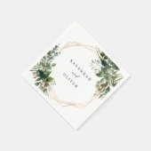 Serviette En Papier Feuilles et Eucalyptus Gold Nom 2 (Coin)