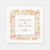 Serviette En Papier Feuilles et mariage de automne brun (Devant)
