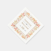 Serviette En Papier Feuilles et mariage de automne brun (Coin)