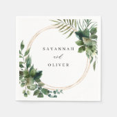 Serviette En Papier Feuilles & Eucalyptus Gold Nom serviettes (Devant)