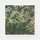Serviette En Papier Feuilles Green et Gold Palm (Devant)