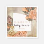 Serviette En Papier Feuilles Palm | Hydrangea Blooms Girl Baby shower  (Devant)