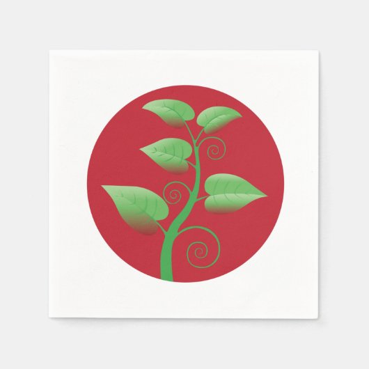 Serviette En Papier Feuilles rouges (Devant)