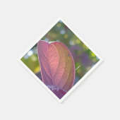 Serviette En Papier Feuilles Rouges Et Bokeh (Coin)