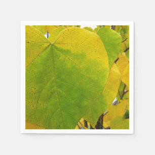 Serviette En Papier Feuilles rouges jaunes et verts