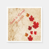 Serviette En Papier Feuilles Rustiques d'érable, serviettes Mariages d (Devant)