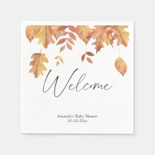 Serviette En Papier Feuilles tombantes bébé automne bienvenue showerin