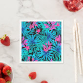 Serviette En Papier Feuilles Tropicales (En situation)