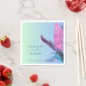 Serviette En Papier Feuilles tropicales Mariage  (En situation)