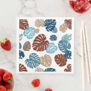 Serviette En Papier Feuilles tropicales multicolores 11