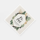 Serviette En Papier Feuilles tropicales serviettes mariages M&Mme (Coin)