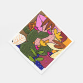 Serviette En Papier feuilles tropicaux Abstraits et fleurs (Coin)
