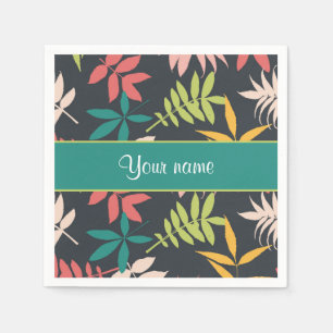 Serviette En Papier Feuilles tropicaux colorés