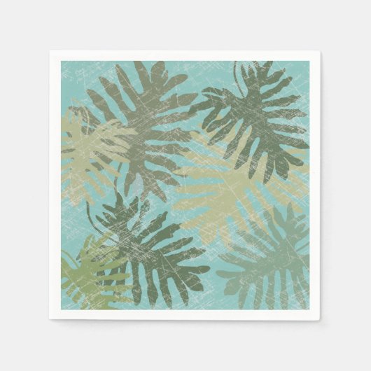 Serviette En Papier Feuilles tropicaux défraîchis (Devant)
