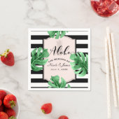 Serviette En Papier Feuilles tropicaux et ananas Elégant Mariage moder (En situation)