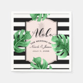 Serviette En Papier Feuilles tropicaux et ananas Elégant Mariage moder (Devant)