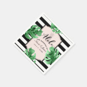Serviette En Papier Feuilles tropicaux et ananas Elégant Mariage moder (Coin)