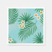 Serviette En Papier Feuilles tropicaux et fleurs (Devant)