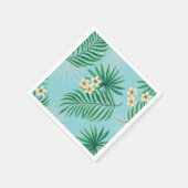 Serviette En Papier Feuilles tropicaux et fleurs (Coin)