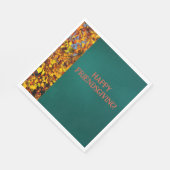 Serviette En Papier Feuilles Turquoises sombres Thanksgiving Friendsgi (Coin)