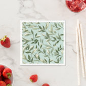 Serviette En Papier Feuilles verts (En situation)
