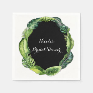 Serviette En Papier Feuilles verts tropicaux Élégant Mariage d'été chi