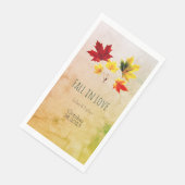 Serviette En Papier feuilles vintages d'érable - tomber amoureux (Coin)