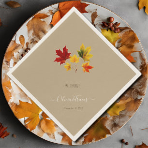 Serviette En Papier feuilles vintages d'érable - tomber amoureux