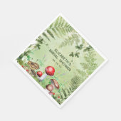 Serviette En Papier Feuillus de forêt rustique Champignons Fougères (Coin)