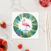 Serviette En Papier Feuillus | Élégant Flamant rose rose Couronne Trop (En situation)