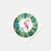 Serviette En Papier Feuillus | Élégant Flamant rose rose Couronne Trop (Coin)