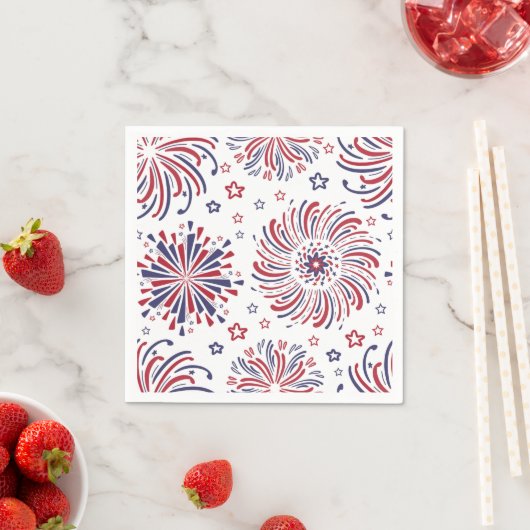 Serviette En Papier Feux d'artifice 4 juillet serviettes (En situation)