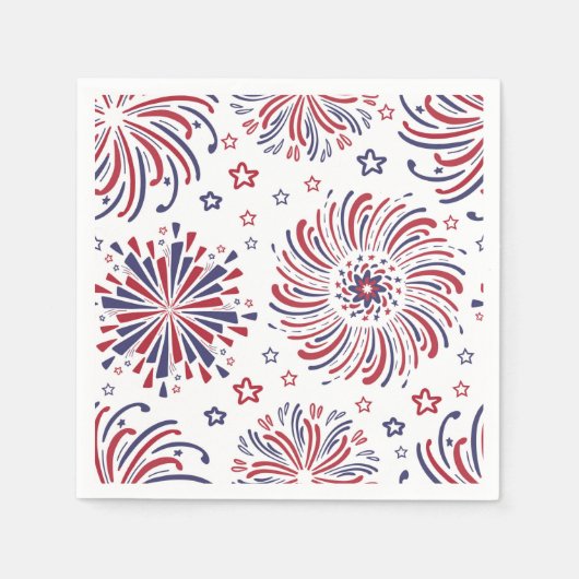 Serviette En Papier Feux d'artifice 4 juillet serviettes (Devant)