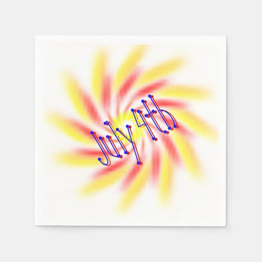 Serviette en papier - Feux d'artifice à roue (Devant)